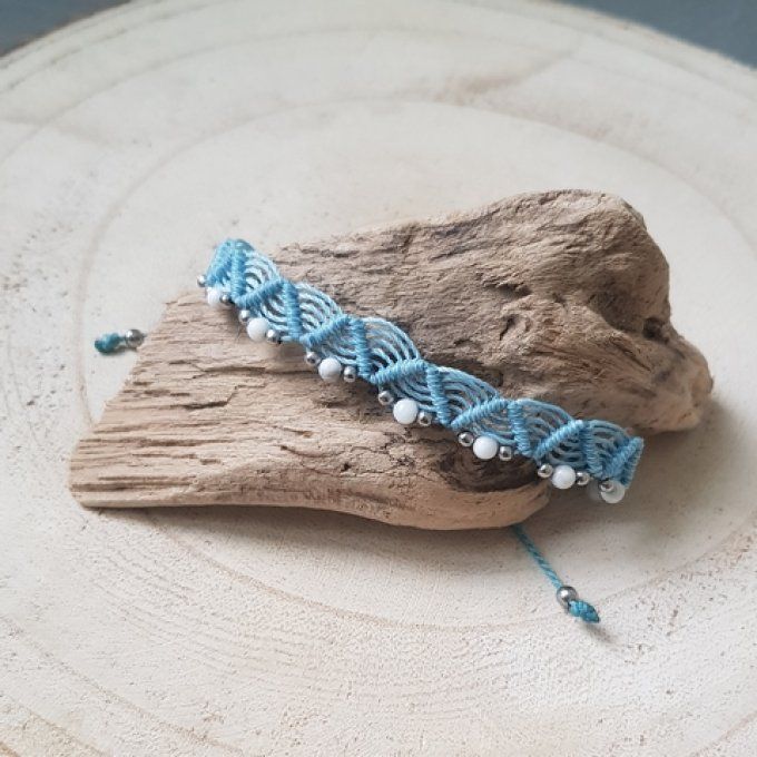 Bracelet de cheville lagon avec perles de Howlite