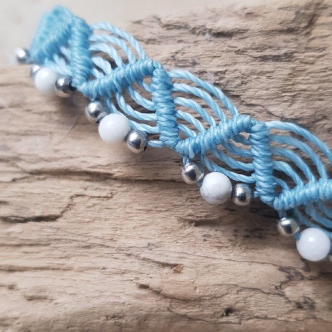 Bracelet de cheville lagon avec perles de Howlite