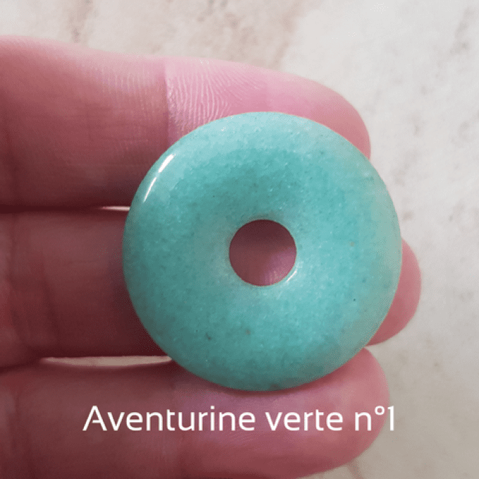 Collier Pi Chinois Aventurine verte pierre naturelle (3cm)